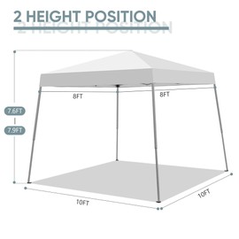 GDY Outdoor 8x8 Ft Pop Up Canopy Tent,Portable Instant Folding Shelter Gazebos, Patio Canopy with Carrying Bag, White.