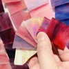 PALJOLLY Pink and Purple Glass Mosaic Tiles Stained Glass Sheets