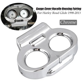 Unbranded Top Chrome Gauge Cover Nacelle Housing Fairing For Harley Road Glide Ultra 98-13