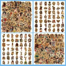 100 Pcs Vintage Retro Stamp Tickets Newspaper Magazine Art Poster Motor Girls Aesthetic Waterprof Vinyl Stickers Sticker for Bottle Laptop Skateboard Luggage Suitcases (100pcs Retro Style Girls)