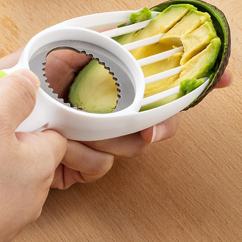 3-in-1 Avocado Tool with Soft Grip Handle, Green,