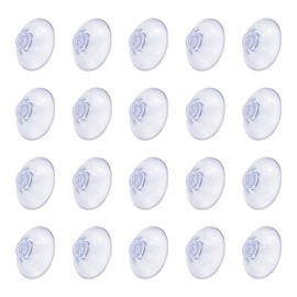 Rumyve 20-Pack 20mm Small Plastic Suction Cups - Transparent Suction Hooks for Kitchen, Bathroom, and Windows