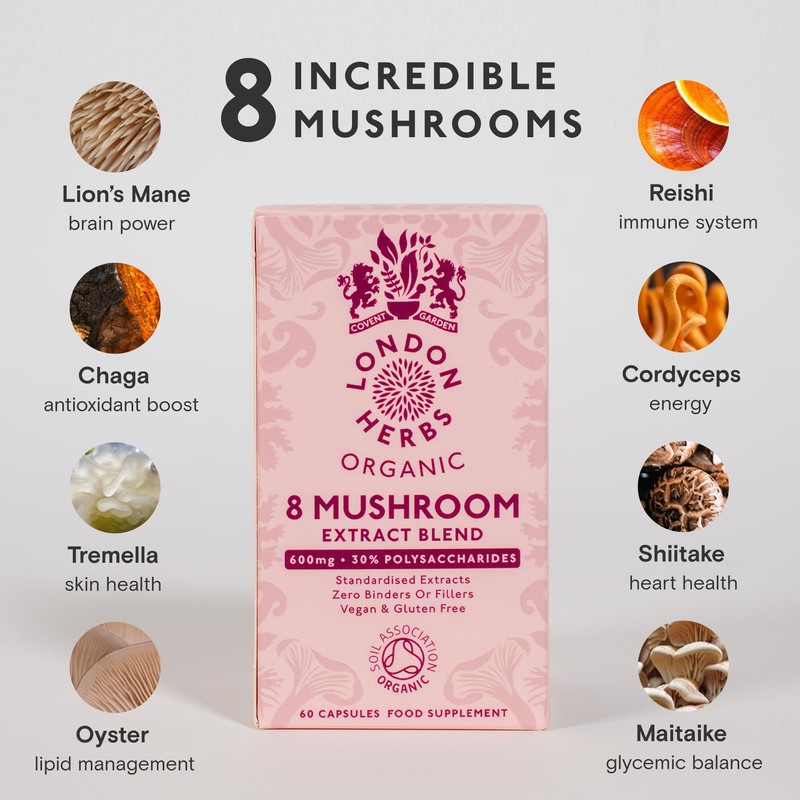 8 Mushroom Complex Organic Extracts 60ct