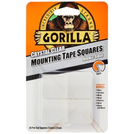 Gorilla Mounting Tape Squares Crystal Clear (1 Pack)