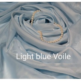 Unbranded Light blue 116" wide sheer Voile by yard, party decoration, craft. Free swatches