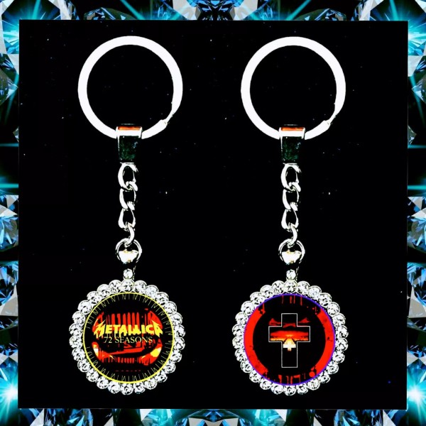METALLICA M72 TOUR 2024 EXCLUSIVE RHINESTONES KEYCHAINS OF TWO