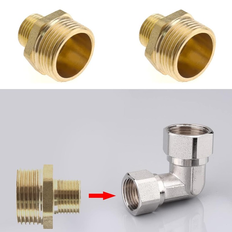 Bangbobi Brass Double Nipple Reduction 1 to 1/2 Inch Hose