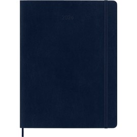 Moleskine 2024 Weekly Planner, 12M, Extra Large, Sapphire Blue, Soft Cover (7.5 x 10)