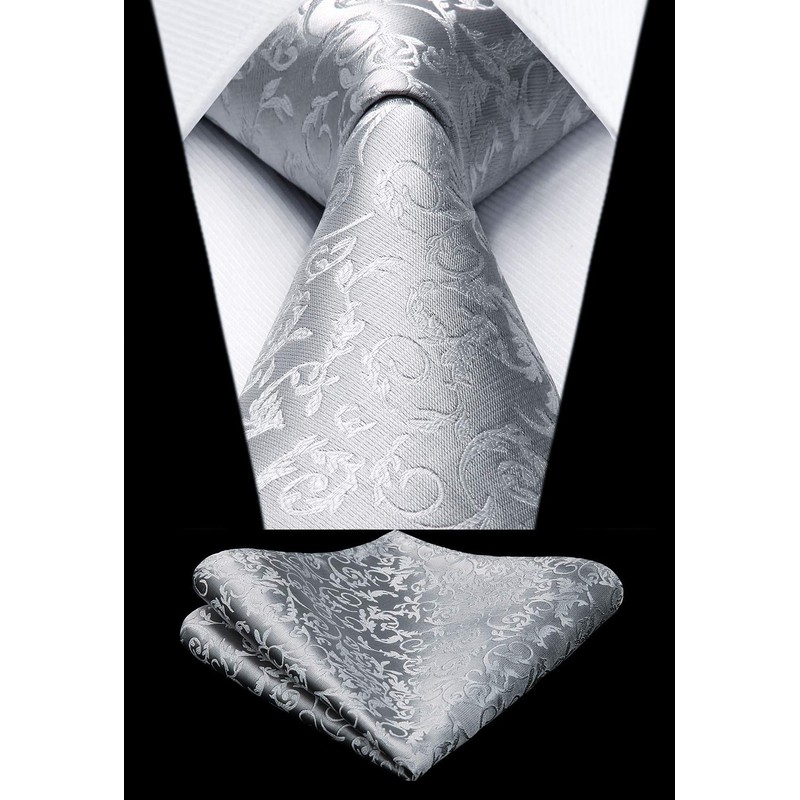 Hisdern TP-01S Paisley Pattern Necktie and Square Set, 20 Colors,