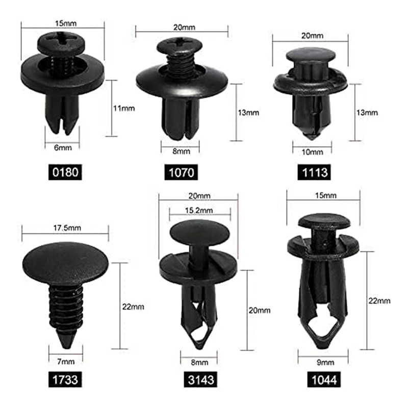 Pack of 190 Car Mounting Clips, Universal Door Trim Mounting