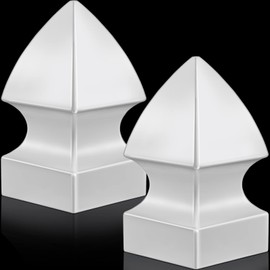 Lothee 2 Pcs Vinyl Post Cap Gothic Post Caps Decking Caps PVC Fence Parts for Decks Fence Mailbox (3.5'' X 3.5'')