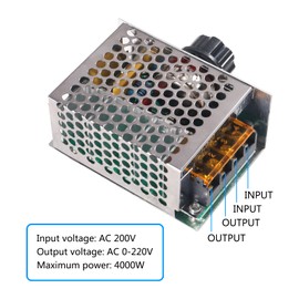 AITIAO AC 220V 4000W High Power SCR Electronic Voltage Regulator 110V-220V Motor Speed Control Voltage Power Heat Regulator Governor Thermostat Dimmer(4000W)