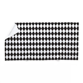 CafePress Black and White Harlequin Large Beach Towel, Soft Towel with Unique Design
