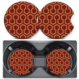 2 Pack Car Coasters for Cup Holders,Round Wooden Patten Car Cup Holder Coasters,2.75" Universal Size Anti Slip Rubber Mat,Automotive Cup Holder Decal Decor,Car Accessories Interior for Men,Women