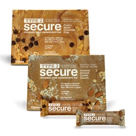 ANDREW LESSMAN Type 2 Secure Meal Bars – VARIETY (Coconut Almond Cookie Crunch, Peanut Butter Chocolate Chip) – 24 ct box – 7g Protein, 0g Added Sugar, 1g Total Sugar, Gluten & Dairy Free, Non-GMO