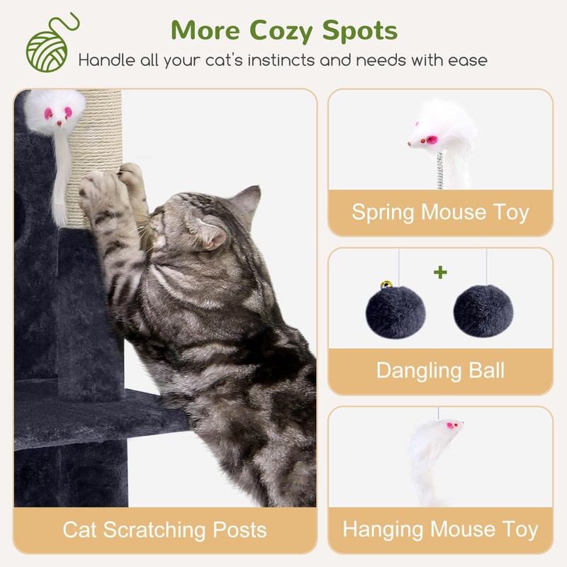 Globlazer Cat Tree Tower for Indoor Cats, 50-inch Adult Cat