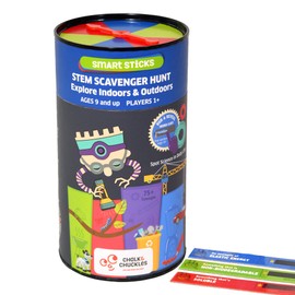 Chalk and Chuckles Card Game - Smart Sticks STEM Scavenger Hunt for Kids, Boys, Girls, Gifts Ages 6-8-10-12-14 Year Old, Travel Games, Learning & Education Toys