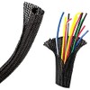 Install Bay 3/4In Self-Wrapping Split Braid Sleeving Black - 50Ft