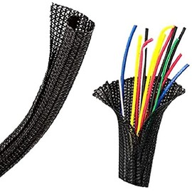 Install Bay 3/4In Self-Wrapping Split Braid Sleeving Black - 50Ft