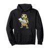 Cartoon Turtle Traveling With Map And Backpack Illustration Pullover Hoodie