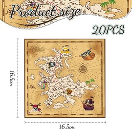 Kotkiddy 20 Pirate Birthday Decorative Napkins, Disposable Napkins, Nautical Treasure Pattern for Pirate Birthday Parties and Daily Use, 2-Ply 33 cm