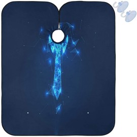 visesunny 3D Necktie Print Barber Cape Anti-Static Hair Cutting Cape with Snap Closure Professional Salon Polyester Beard Shaving Bib Water-Resistant Hairdressing Cape Adjustable Snap