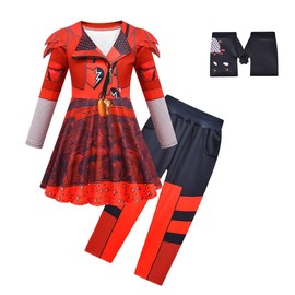 Tangsenyu Rise of Red Costume for Kids Zipper Long Sleeve Dress Up Child Size (4-12)