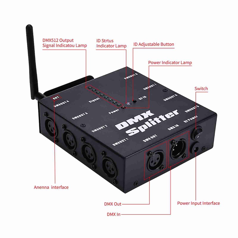 Signal Splitter 8 Channel Output Optical Splitter Stage Lights Signal