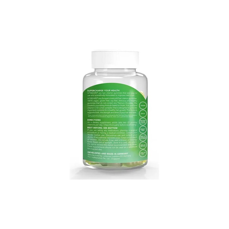 Ivybears Vitaminas Cabello Para Hombres Biotina Y Zinc Na