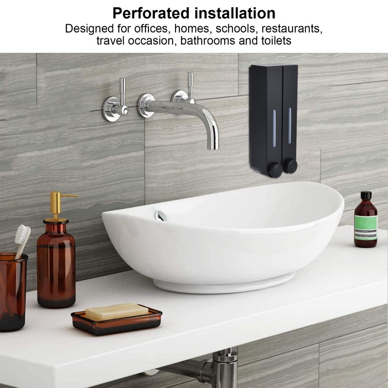 Manual Soap Pump Refillable Wall Mount Press Shampoo Soap Dispenser