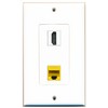 RiteAV 1 Port HDMI 1 Port Cat5e Ethernet Yellow Wall