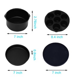 YuxingK Air Fryer Accessories Kit - 12pcs Universal for 4, 4.2, 5, 5.5, 5.8 QT Gowise Cosori Phillips Ninja Cozyna Air Fryer