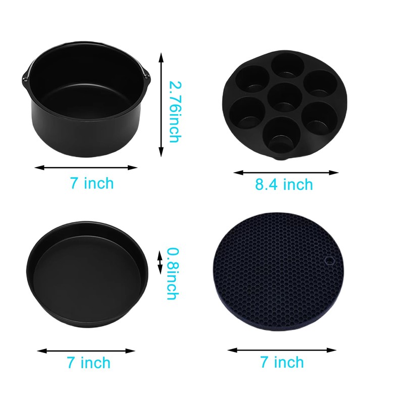 YuxingK Air Fryer Accessories Kit - 12pcs Universal for 4,