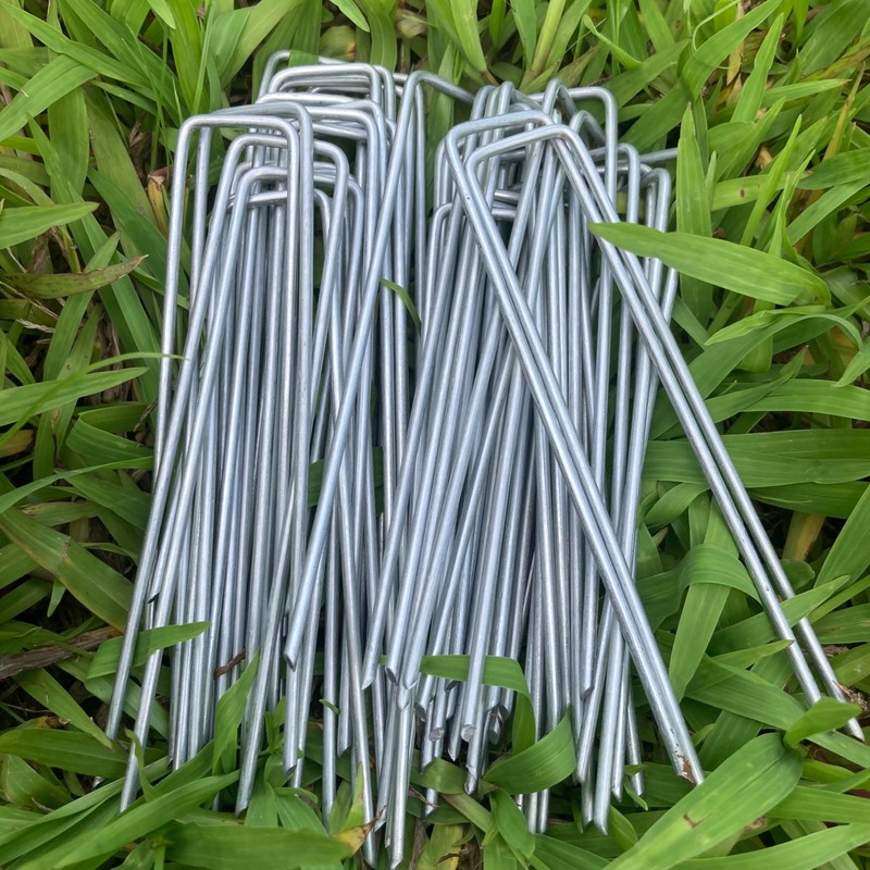 6 Inches Heavy Duty Galvanized Steel Garden Stakes Staples Securing