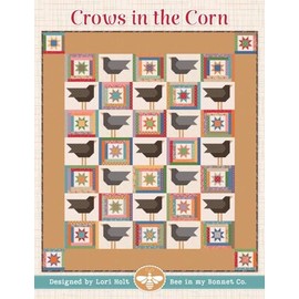 Riley Blake It's Sew Emma Crows in The Corn Quilt Pattern by Lori Holt of Bee in My Bonnet, Perfect for Quilting, DIY Crafting, and Home Decor