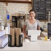 Chris.W Cup Dispenser, Rotatable Coffee Cup Dispenser with 3 Compartments