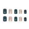 RikView Square Press on Nails Short Fake Nails Green Nails