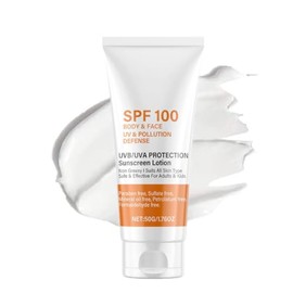 Crema Solar Facial Hidratante y Resistente al Agua, SPF 100, Protege contra los rayos UV, es Ligera y Transpirable, no se corre, apta para el rostro y el cuerpo, 50 g