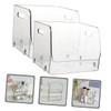 Gatuida 2pcs Stackable Transparent Desktop Storage Box Organizer with Handles