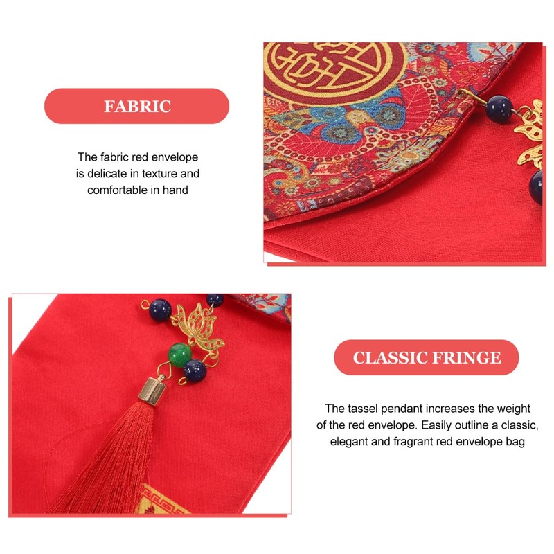 KALLORY Red Envelopes Wedding Congratulation Bags Chinese Style Money Envelopes