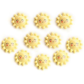 Glitter Sun Flatbacks (10pcs): Resin Cabochons for Jewelry, Crafts & Hair Clip Embellishments (Adult Crafting)