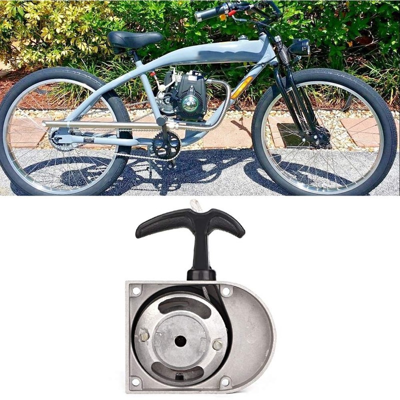 Akozon Pull Start Starter Engine Kit Motorized Bike Kit, 12V