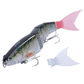 Goture Artificial Bait Pike with Interchangeable Fish Tail, Pike Bait, Wobbler Swimbait Topwater Fishing Lure for Segment Swimming Bait, Lifelike Fishing Lure Set Fish Bait for Zander, Perch, Trout