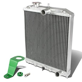 Auto Dynasty Full Aluminum 2-Row 42mm Radiator Bundle with Green Stay Mount Bracket Compatible with Civic 92-00 | Del Sol 93-97 | Integra 94-01, Manual Transmission Models Only, EG