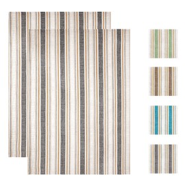 Lashuma Retro Striped Drying Towels 48 x 68 cm Absorbent Tea Towels Set Grey