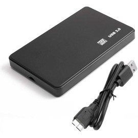 Festplattengehäuse, 2,5 Zoll, USB 3.0, Gehäuse für HDD SSD SATA I/II/III, 7 mm und 9,5 mm, mit USB 3.0-Kabel, kein Werkzeug erforderlich, kompatibel mit PC, Laptop, TV und Konsolen 51CH22_Box