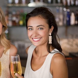 JUSTOTRY Bride Earrings for Bachelorette Party Favors,Bachelorette Earrings with Rhinestone for Bride to Be Decorations, BRIDE Letter Dangle Earring Wedding for Bridal Shower Gifts