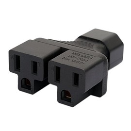 Strhowill C14 to 5-15R AC Adapter IEC320 C14 Male to Dual 5-15R Female Y Type Splitter Extension Power Adapter