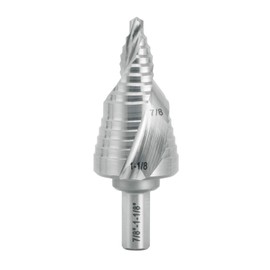 ACTOOL Industrial HSS Step Drill Bit 7/8 inch to 1-1/8 inch with 3/8 inch Shank, Double Spiral Flute