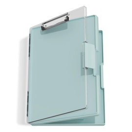 Hnogri Clipboard with Storage, Folder Nursing Clipboards Side Opening, Heavy Duty Clipboard with Dual Compartment Storage Box, Smooth Writing for Work, Office Supplies, School Supplies(Green)